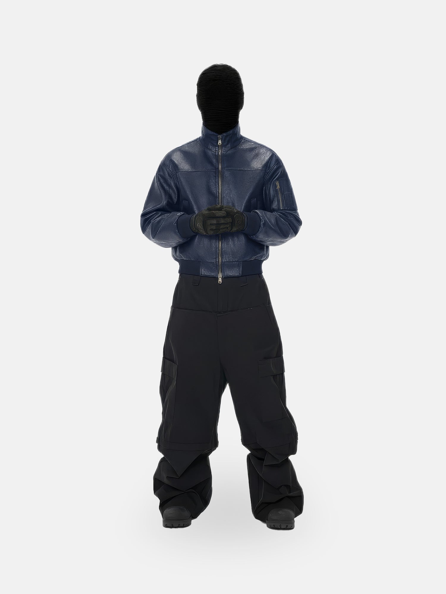Bomber in pelle stropicciata stile moto