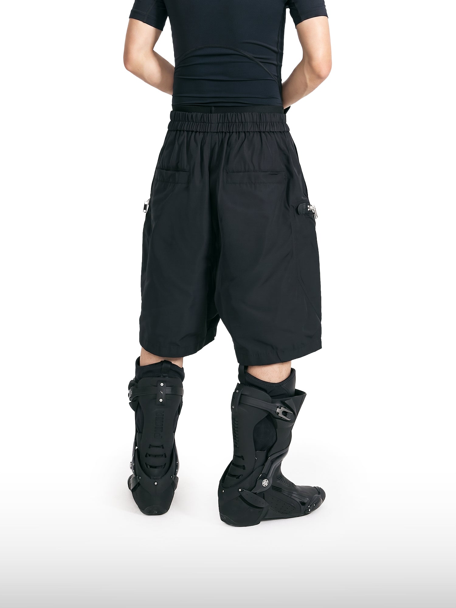 Pantaloncini Cargo con Cerniera Oversize