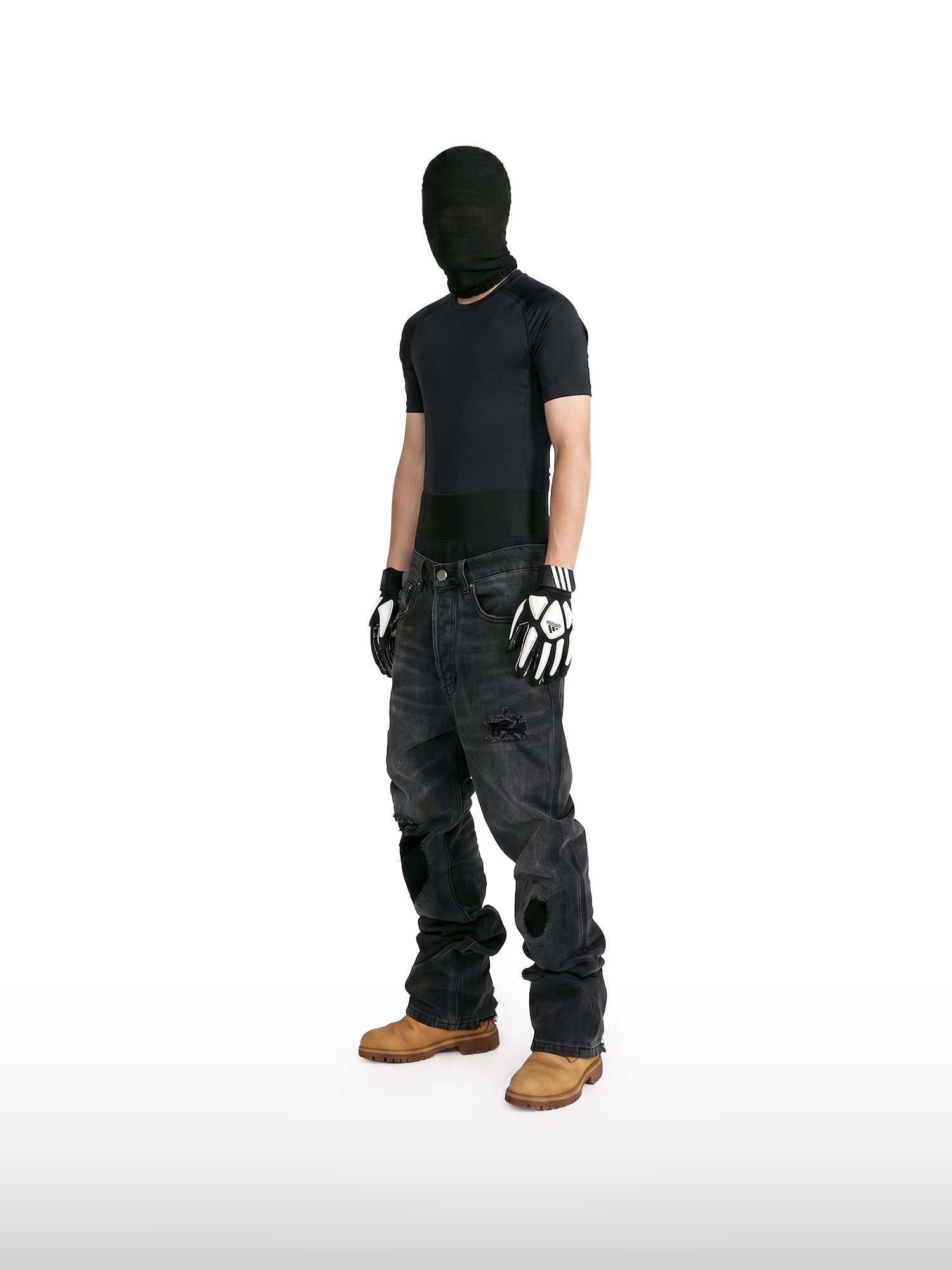 Rebel Distressed Straight Jeans