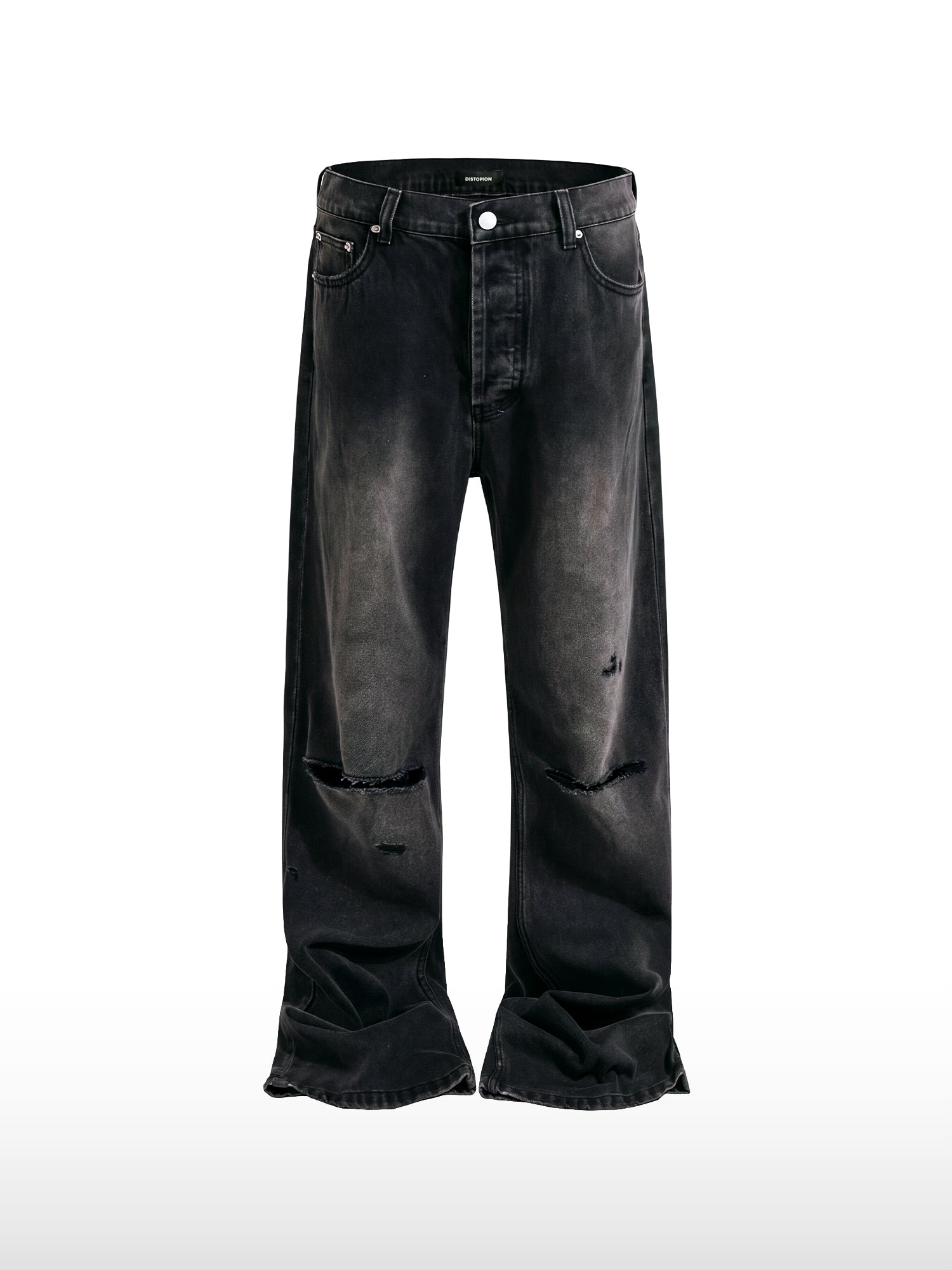Jeans svasati neri strappati