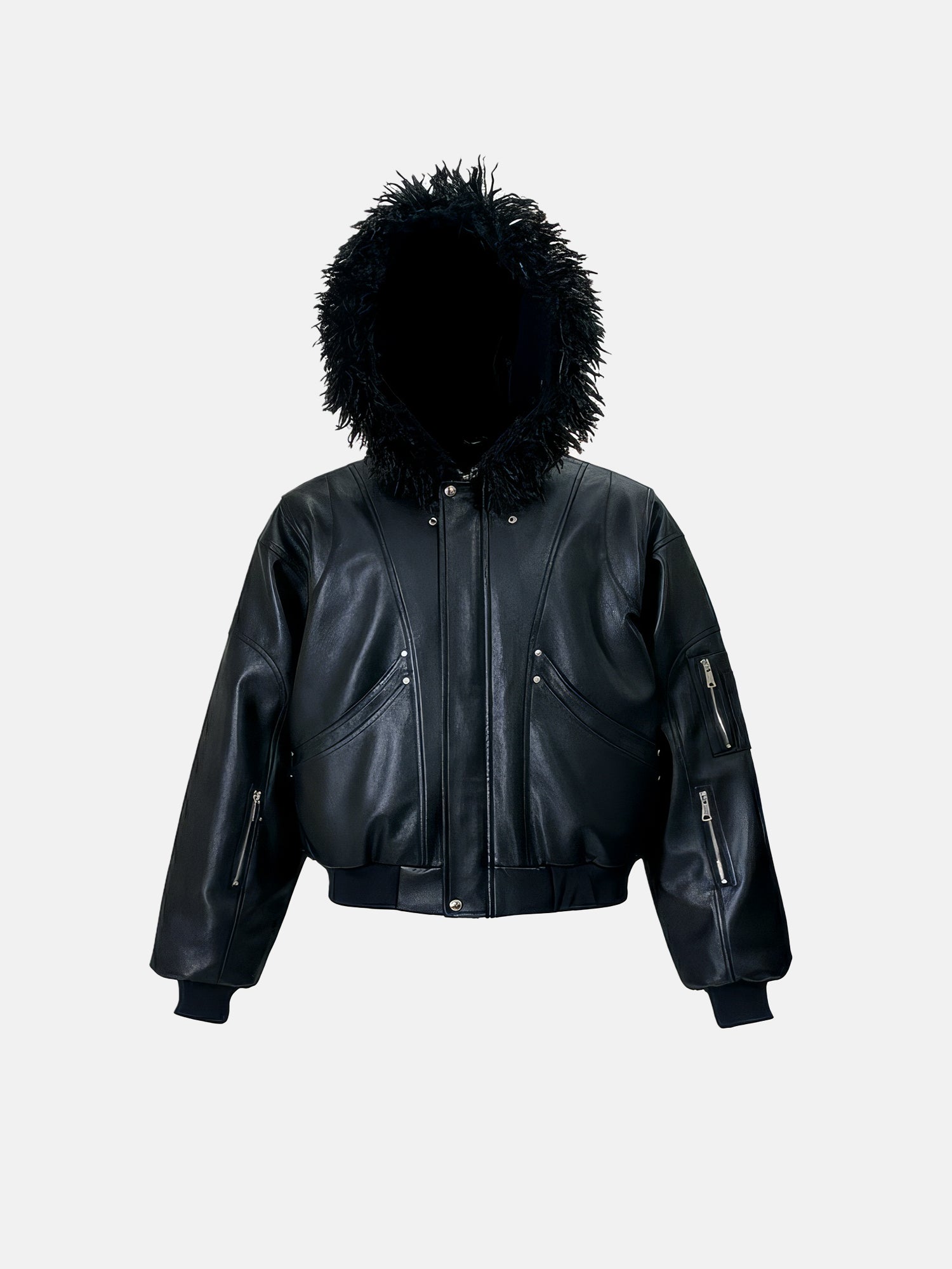 Giacca con cappuccio in similpelle Shadow
