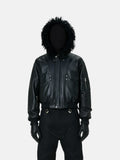 Giacca con cappuccio in similpelle Shadow