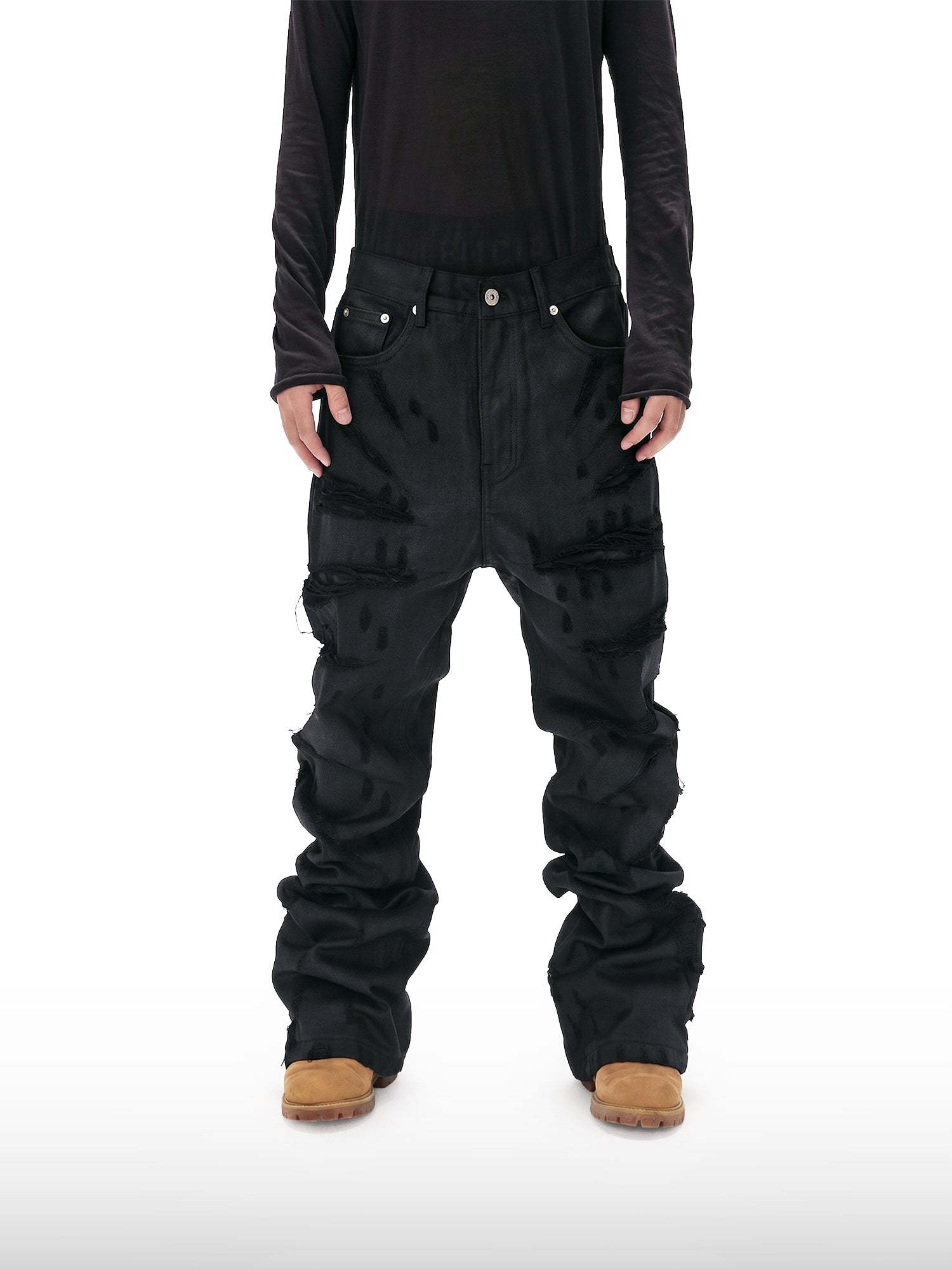 Jeans Svasati Cerati con Strappi