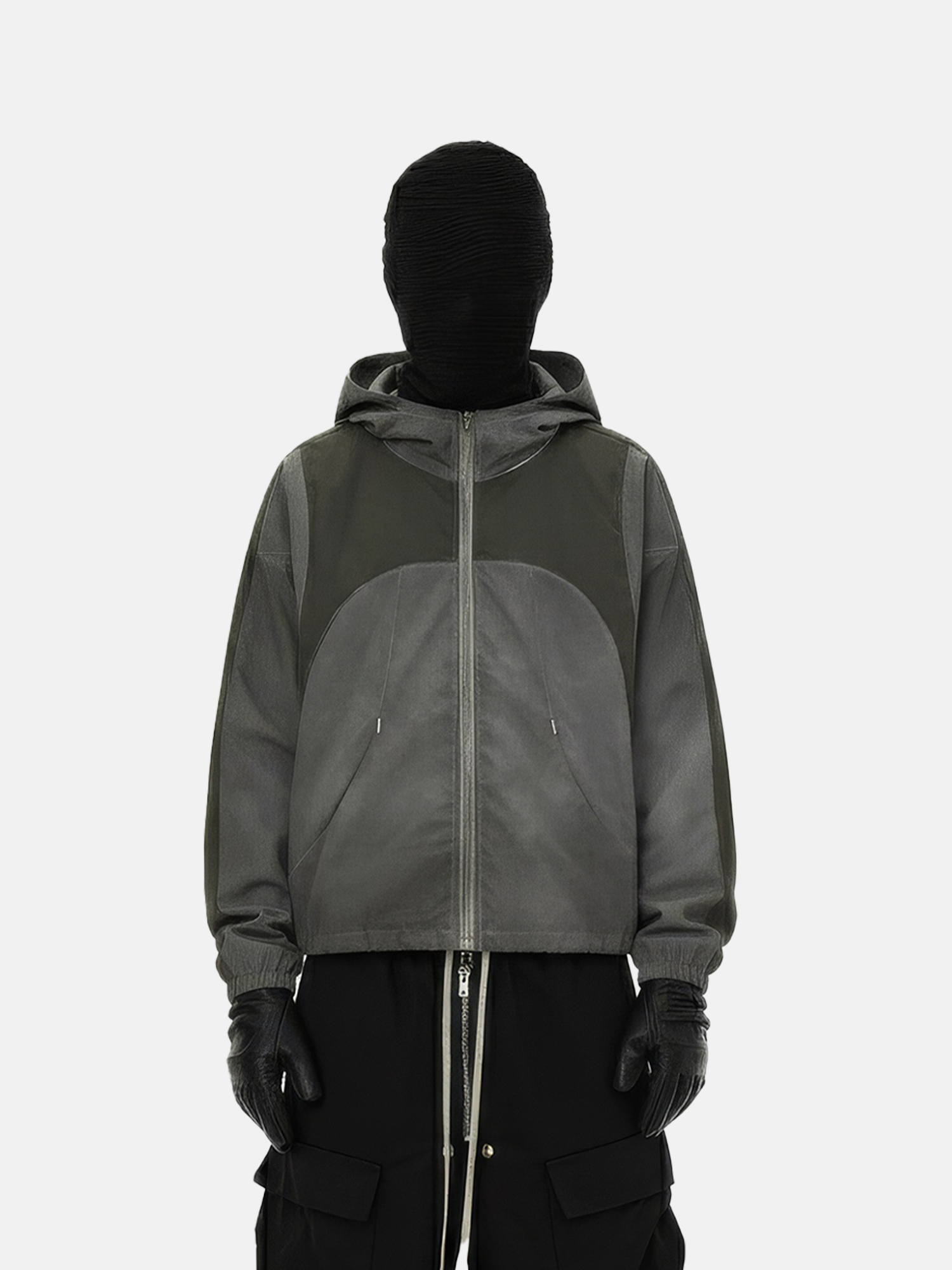 Giacca con zip bicolore