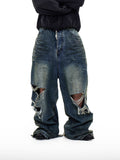 Jeans larghi rovinati