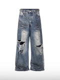 Jeans larghi rovinati