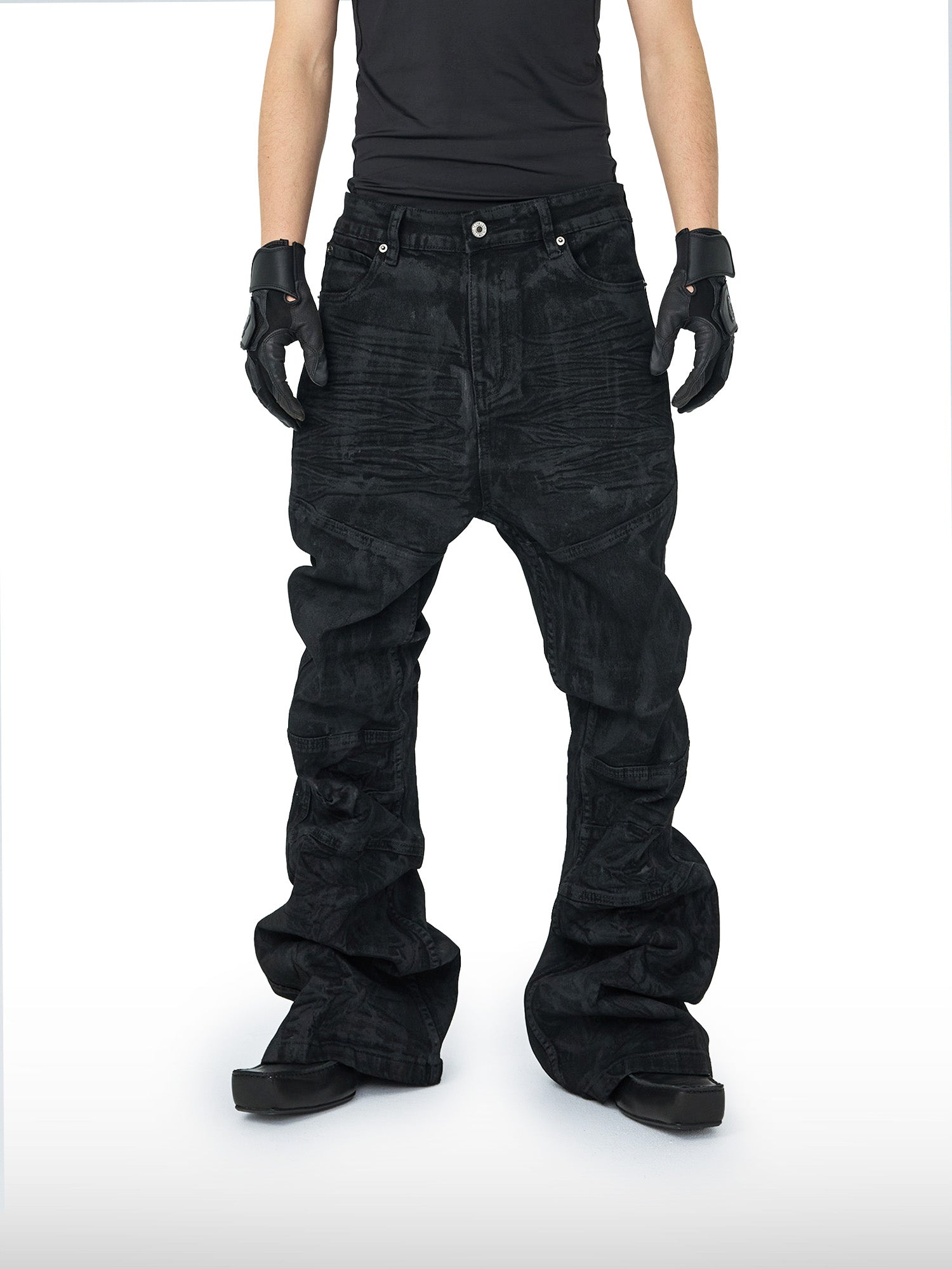 Pantaloni Stropicciati e Cerati