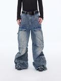 Jeans cargo con cerniera